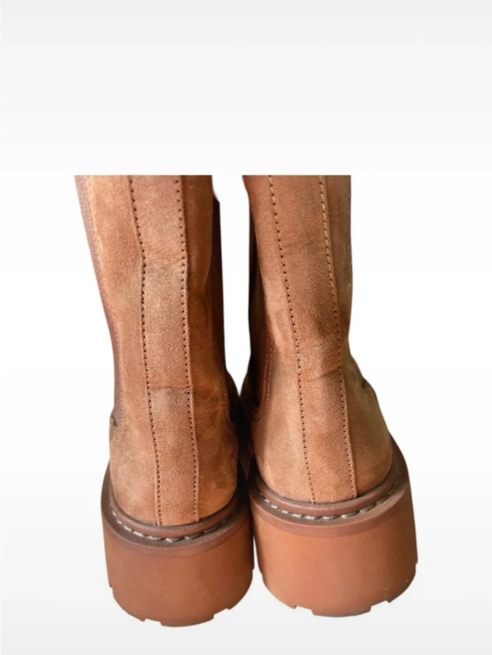 Women's H&M Beige Chunky Chelsea Boots Sz 39